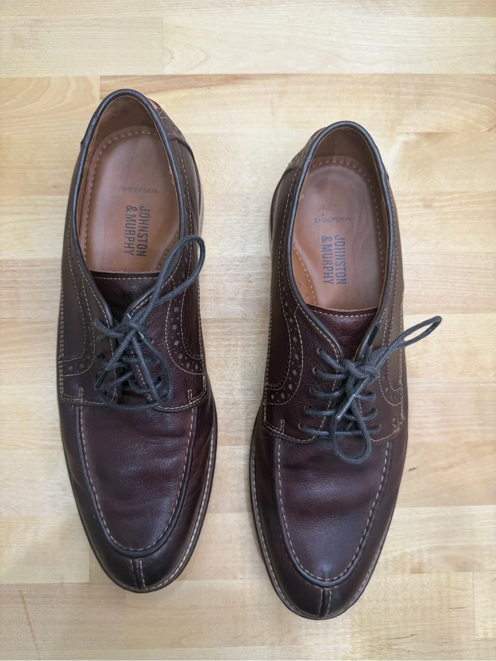 Johnston & Murphy Dark Brown Leather Split-Toe Derby Oxfords Men’s Size 9D